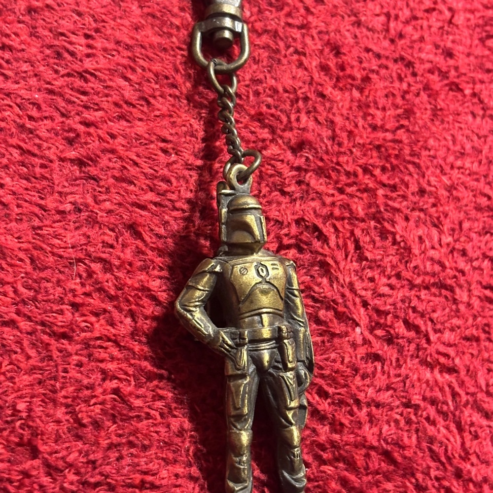 Vintage 1987 Star Wars Boba Fett LFL Bronze Keychain Pendant